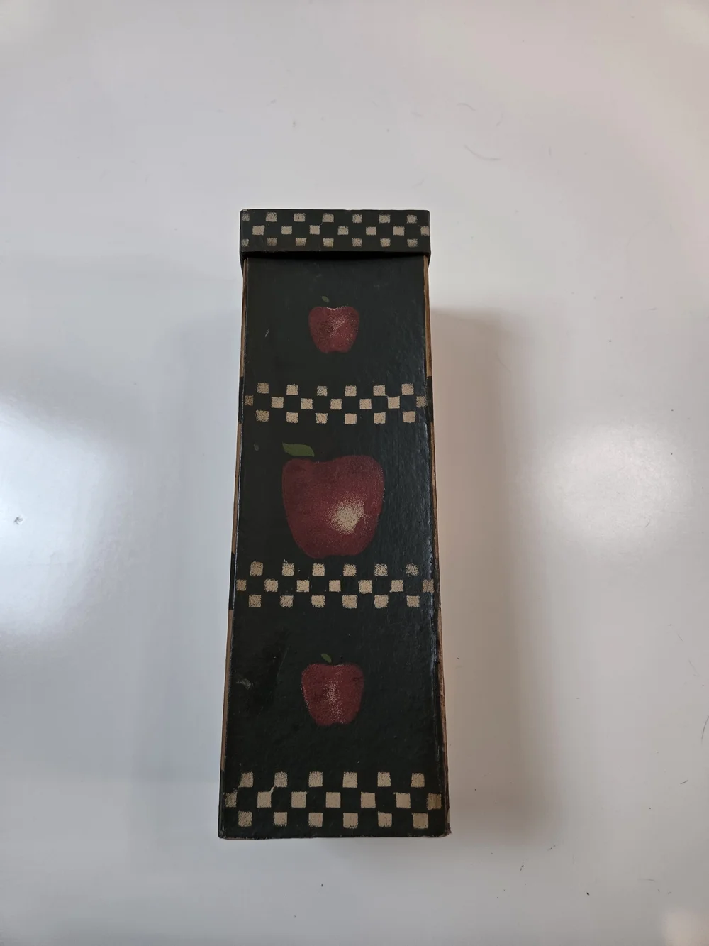 Hand-painted Wooden Apple Wall Box - Rustic Farmhouse Décor